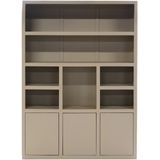 Wandkast Xander Beige XL 220cm - Hardhout/Hout - Giga Meubel