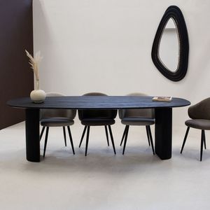 Giga Meubel Eettafel Feline - 220x100x76cm - Zwart Mangohout