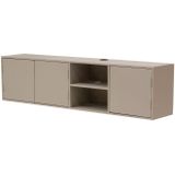 Giga Meubel - Zwevend Tv-Meubel Taupe 160cm - 3 Deurs - Mangohout