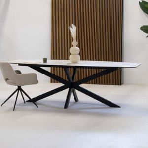 Giga Meubel - Eettafel Alicia Keramisch Wit Deens Ovaal 200cm