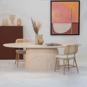 Eettafel Myrna Ovaal Travertin 240cm Lichtbruin - Eco Composiet - Giga Meubel