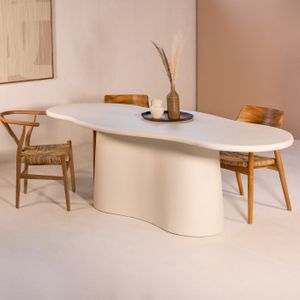 Eettafel Jessie Organisch Beige 180cm - Beton/MDF - Giga Meubel