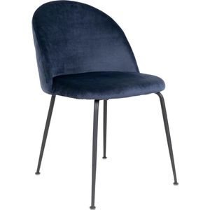 Eetkamerstoel Velvet Blauw - Zithoogte 46cm - 52x51x78cm