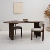 Eettafel Aya Donkerbruin Deens Ovaal 210cm - Mangohout - Giga Meubel