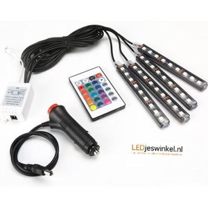 Auto LED RGB interieur strip 4 stuks zelfklevende | Led strip auto