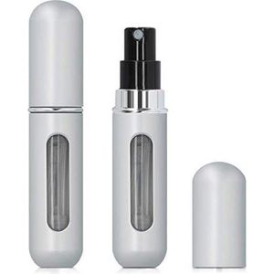 Parfum verstuiver 2x grijs | Navulbaar 5 ml / Meeneem Parfum Flesje | Handig voor in de tas | Hervulbaar | Klein formaat | Makkelijk te gebruiken