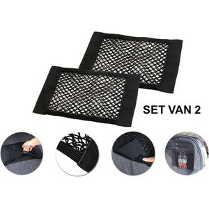 2 sets - Auto kofferbak organiser - opberg zak - zelfklevende opberg netjes voor in de auto, bus of taxi  - organizer van 40 bij 25 cm - zwart - set van 2 - Heble - dagaanbieding - aanbiedingen