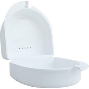 Gebitsbakje - Beugelbakje voor Protheses, Beugels, Bitjes - Wit - Medium