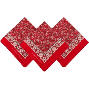 Sorprese - Zakdoeken - Heren - 3 zakdoeken - heren zakdoeken - Boerenzakdoek - Carnaval - 55 x 55 - rood