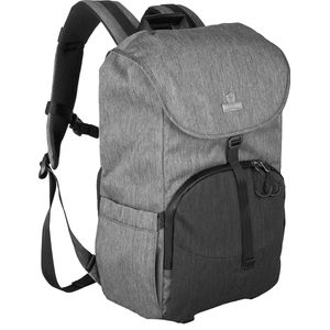 Roundtop cameratas Rugzak Grijs denim met camerariem/sling, regenhoes, 16"" Laptopvak