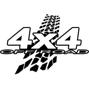 4x4 offroad autosticker | zwart | 21x14,5 cm |