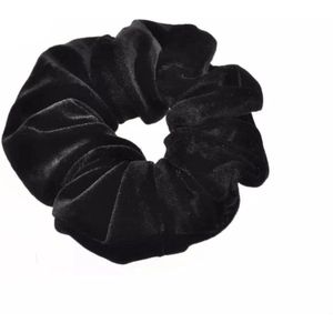 hoge kwaliteit scrunchie - velvet - zwart  - haarelastiek