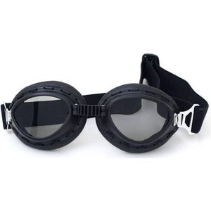 Zwarte steampunk motorbril donker glas