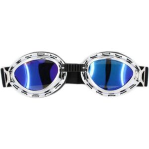 Chrome steampunk motorbril multi kleur glas