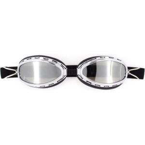 CRG Speedster Motorbril Chrome - Retro Motorbril - Motorbril Heren - Zilver Glas