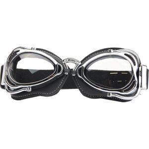 CRG Radical Motorbril - Chrome Retro Motorbril - Motorbril voor Heren - Helder Glas