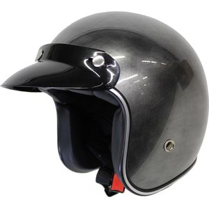 Redbike RB-759 retro jethelm scratched | Donker Grijs | Maat XXL