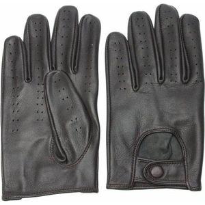 DriveLux™ Racing Leren Handschoenen Heren - Espresso Elegance - Leren Auto/Motor Handschoenen - Driving Gloves - Maat L (: 29 - 30 cm) - Ademend en Waterbestendig – Gemaakt van Lamsleer