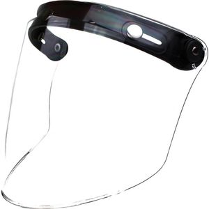 Flip up vizier | 3 drukknopen | voor jethelmen | glaskleur helder | helmvizier