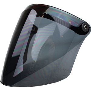 Flip up vizier | 3 drukknopen | voor jethelmen | glaskleur smoke | helmvizier