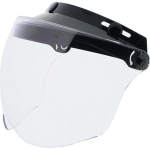 Flip-Guard - Opklapbaar Vizier - Helder Helmvizier - 3 Druk Knopen - Zonneklep met Scherm