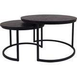 MaximaVida ronde salontafel set Chicago XL zwart 75 cm