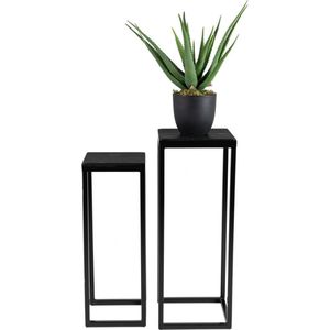 MaximaVida vierkante plantentafel set Vancouver zwart 79 cm - 100 kg draagkracht uitvoering