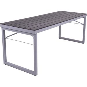 MaximaVida inklapbare kunststof-aluminium picknicktafel Hamburg 200 cm zwart - onderhoudsarm