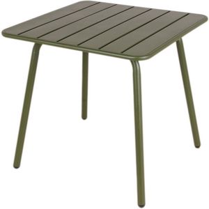 MaximaVida metalen vierkante tuintafel Max 80 x 80 cm olijfgroen