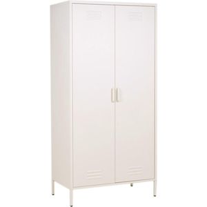 MaximaVida metalen kleding lockerkast Finn 90 x 50 x 185 cm ivoor - 4 schappen