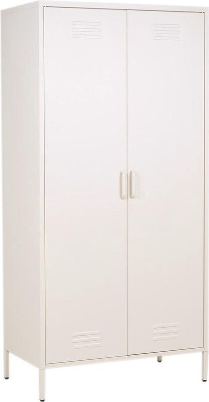 MaximaVida metalen kleding lockerkast Finn 90 x 50 x 185 cm ivoor - 4 schappen