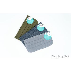 3 Mondkapjes - set van 3 stuks - legergroen, jeans, en grijs gestreept - wasbaar -3 laags antibacterieel - ecologisch katoen - mondmasker - bac pure - niet medisch - metalen beugel - bril beslaat niet - 100 x wassen - herbruikbare mondkapjes