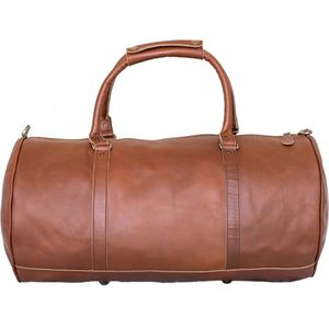 Mr. Casual - leren Reistas - Duffle bag - Sporttas - Weekendtas - Bruin / Cognac