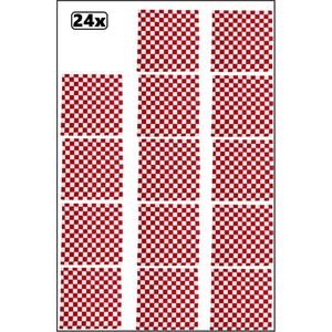 24x Zakdoek Brabants bont 56x56 cm - Carnaval Landen festival rood wit
