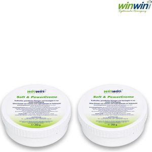 2x winwinCLEAN Soft & PowerCreme 250g, Bijenwas, Polijstaarde, Keramisch kookplaatreiniger, zilver/goud poets, kunststofreiniger.