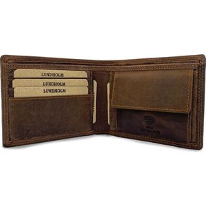Lundholm - leren portemonnee heren leer|compact model - bruin
