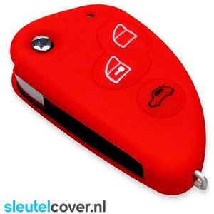 Autosleutel Hoesje geschikt voor Alfa Romeo - SleutelCover - Silicone Autosleutel Cover - Sleutelhoesje Rood