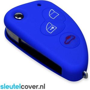 Autosleutel Hoesje geschikt voor Alfa Romeo - SleutelCover - Silicone Autosleutel Cover - Sleutelhoesje Blauw