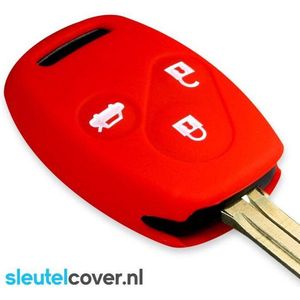 Autosleutel Hoesje geschikt voor Honda - SleutelCover - Silicone Autosleutel Cover - Sleutelhoesje Rood