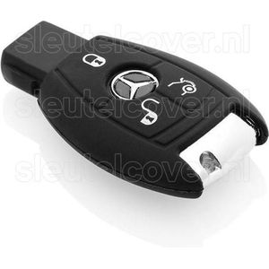 Autosleutel Hoesje geschikt voor Mercedes - SleutelCover - Silicone Autosleutel Cover - Sleutelhoesje Zwart