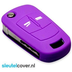 Autosleutel Hoesje geschikt voor Opel - SleutelCover - Silicone Autosleutel Cover - Sleutelhoesje Paars