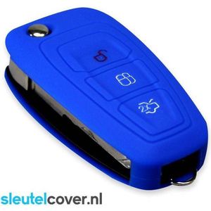 Autosleutel Hoesje geschikt voor Ford - SleutelCover - Silicone Autosleutel Cover - Sleutelhoesje Blauw