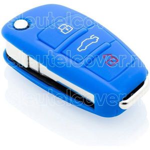 Autosleutel Hoesje geschikt voor Audi - SleutelCover - Silicone Autosleutel Cover - Sleutelhoesje Blauw