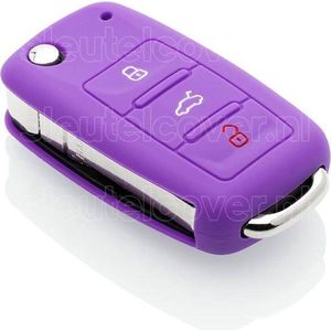 Autosleutel Hoesje geschikt voor Seat - SleutelCover - Silicone Autosleutel Cover - Sleutelhoesje Paars