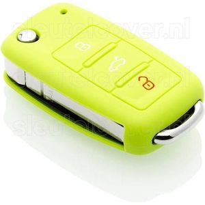 Autosleutel Hoesje geschikt voor Volkswagen / VW - SleutelCover - Silicone Autosleutel Cover - Sleutelhoesje Lime groen