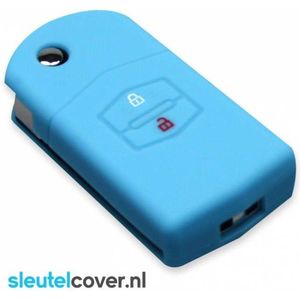 Autosleutel Hoesje geschikt voor Mazda - SleutelCover - Silicone Autosleutel Cover - Sleutelhoesje Lichtblauw