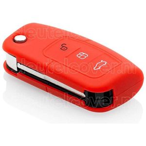 Autosleutel Hoesje geschikt voor Ford - SleutelCover - Silicone Autosleutel Cover - Sleutelhoesje Rood