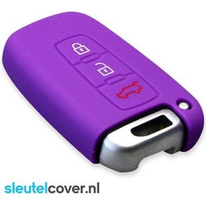Autosleutel Hoesje geschikt voor Hyundai - SleutelCover - Silicone Autosleutel Cover - Sleutelhoesje Paars