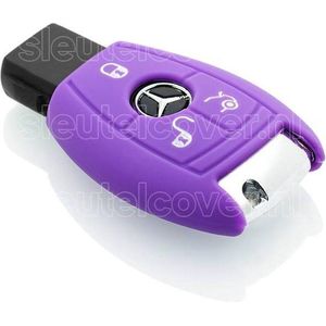 Autosleutel Hoesje geschikt voor Mercedes - SleutelCover - Silicone Autosleutel Cover - Sleutelhoesje Paars