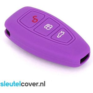 Autosleutel Hoesje geschikt voor Ford - SleutelCover - Silicone Autosleutel Cover - Sleutelhoesje Paars